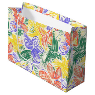 Vintage Wildflower Sketch (5) Large Gift Bag