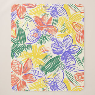 Vintage Wildflower Sketch (5) Sherpa Blanket