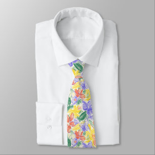 Vintage Wildflower Sketch (5) Tie