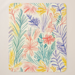 Vintage Wildflower Sketch (7) Sherpa Blanket