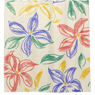 Vintage Wildflower Sketch (8) Shower Curtain