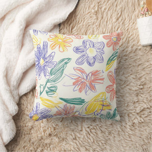Vintage Wildflower Sketch (9) Cushion