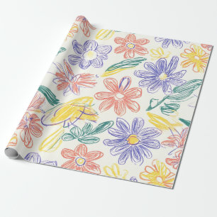 Vintage Wildflower Sketch (9) Wrapping Paper
