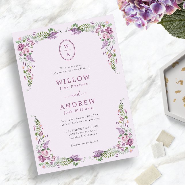 Vintage Wildflower Wedding Invitation (Vintage Wildflower Wedding Invitation
)