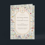 Vintage Wildflower Wedding Monogram Folded Programme<br><div class="desc">This Vintage Wildflower Wedding Monogram Folded Program design is an elegant arrangement of classic gold geometric frames embellished with delicate boho floral greenery bouquets and stems. Featuring a palette of timeless ivory beige backgrounds with simple classic black typography and whimsical colourful wildflowers, creating a lovely and polished romantic feel. With...</div>