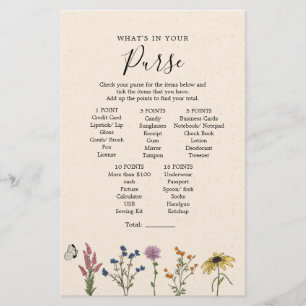 Vintage Wildflower What's In Your Purse