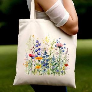Vintage Wildflowers Aesthetic Floral Gift For Her Tote Bag