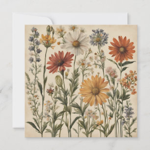 Vintage Wildflowers Card