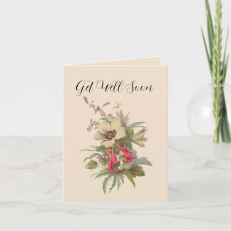 Vintage Wildflowers Get Well Soon  Card