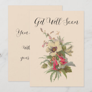 Vintage Wildflowers Get Well Soon  Card