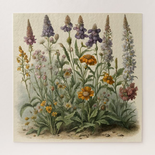 Vintage Wildflowers  Jigsaw Puzzle (Vertical)