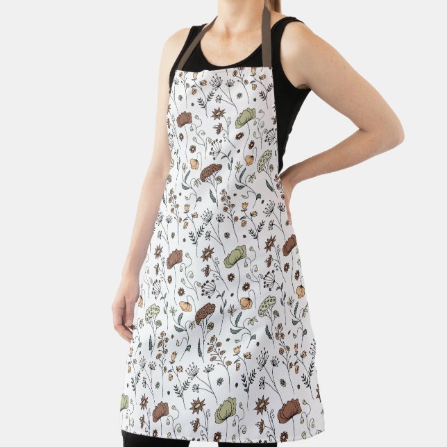 Vintage Wildflowers Pattern Apron (Insitu)