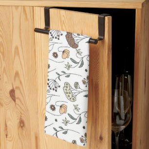 Vintage Wildflowers Pattern Tea Towel