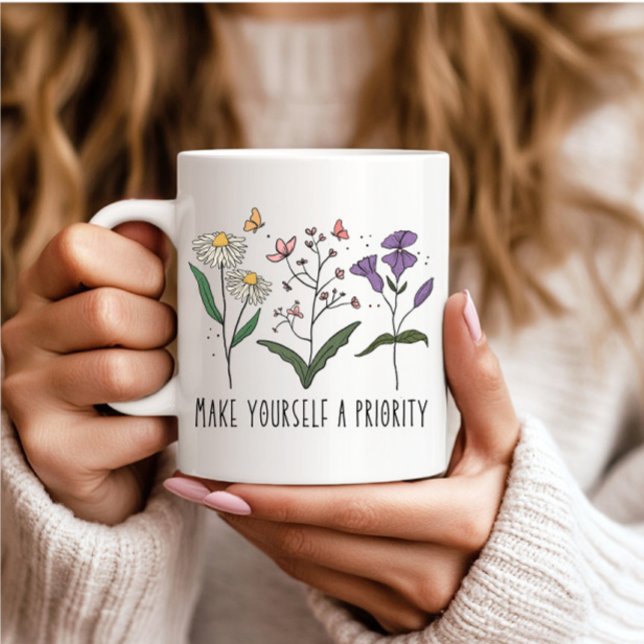 Vintage Wildflowers Self love Coffee Mug (Creator Uploaded)