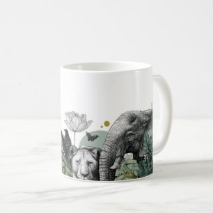 Vintage Wildlife and Safari Engraving Art Coffee Mug