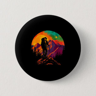 Vintage wildlife forest trees outdoors nature 6 cm round badge