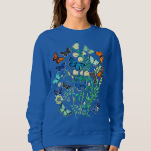 Vintage Wildlife Illustration - Butterfly Garden Sweatshirt
