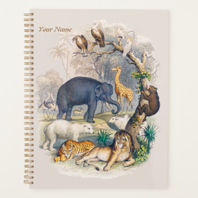 Vintage Wildlife in Nature Art Planner (Front)