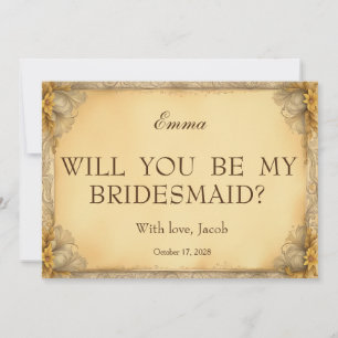 Vintage Will You Be My Bridesmaid Invitation