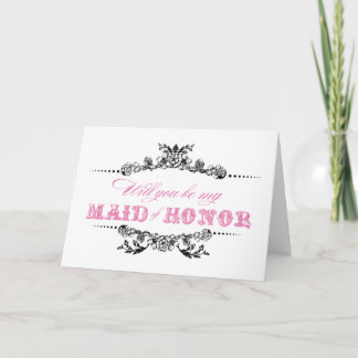 Vintage Will you be my Maid of Honour Card