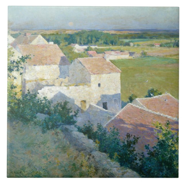 Vintage Willard Metcalf MidSummer Twilight Tile (Front)