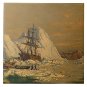 Vintage William Bedford An Incident of Whaling Tile