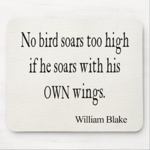 Vintage William Blake Bird Soar Own Wings Quote Mouse Mat