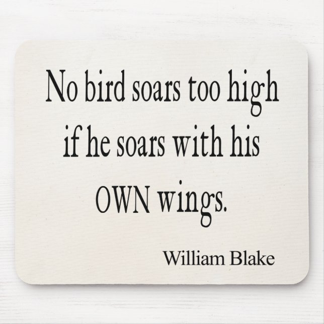 Vintage William Blake Bird Soar Own Wings Quote Mouse Mat (Front)