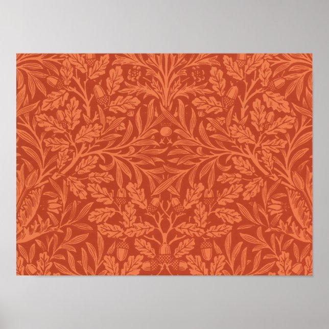 Vintage William Morris Acorn Oak Leaves Pattern Poster (Front)