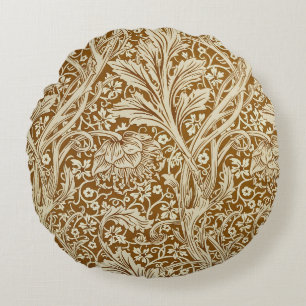 Vintage William Morris Arcadia Floral Art Print Round Cushion