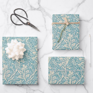 Vintage William Morris Arcadia Floral Seamless Wrapping Paper Sheet