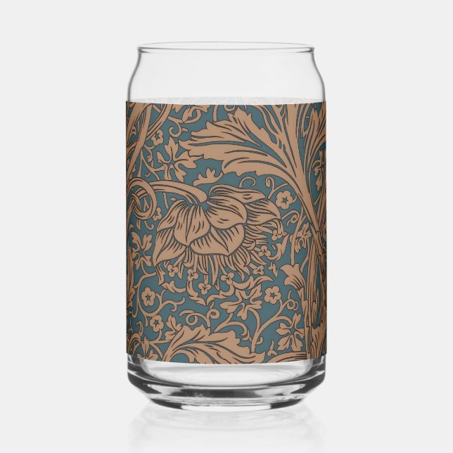 Vintage William Morris Arcadia Full Seamless Can Glass (Front)