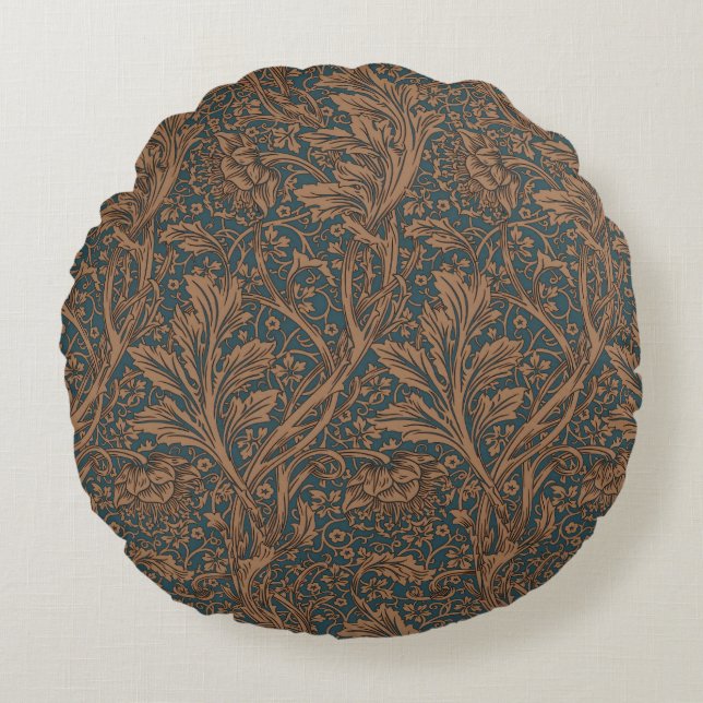 Vintage William Morris Arcadia Full Seamless Round Cushion (Front)