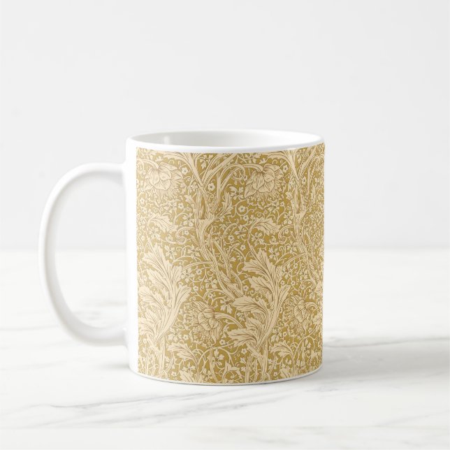 Vintage William Morris Arcadia Gold Seamless Coffee Mug (Left)