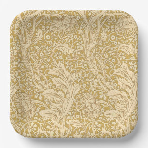 Vintage William Morris Arcadia Gold Seamless Paper Plate