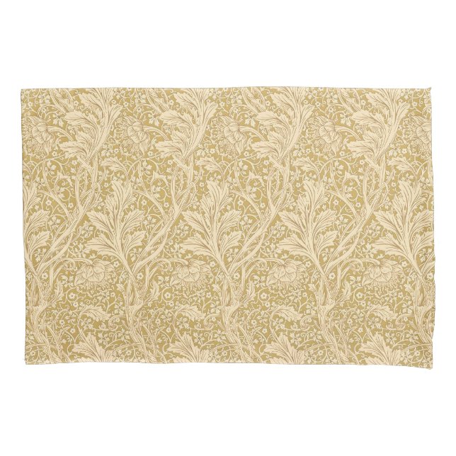 Vintage William Morris Arcadia Gold Seamless Pillowcase (Front)