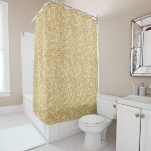 Vintage William Morris Arcadia Gold Seamless Shower Curtain