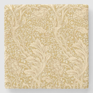 Vintage William Morris Arcadia Gold Seamless Stone Coaster