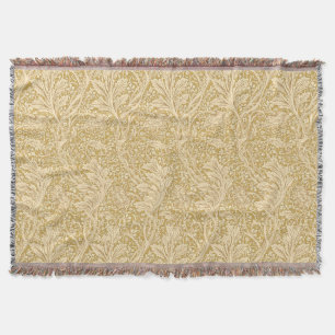 Vintage William Morris Arcadia Gold Seamless Throw Blanket