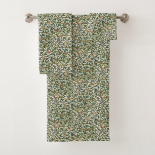 Vintage William Morris Bird and Pomegranate  Bath Towel Set