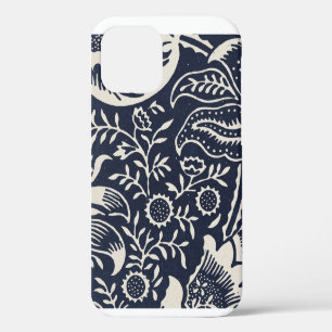 Vintage William Morris Black White Floral iPhone 12 Case