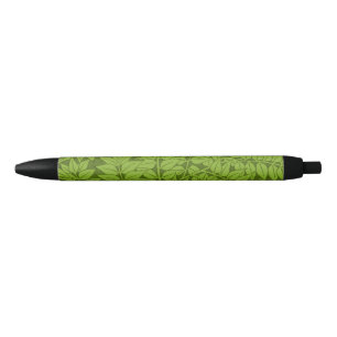 Vintage William Morris Branch Green Leaf Pattern Black Ink Pen