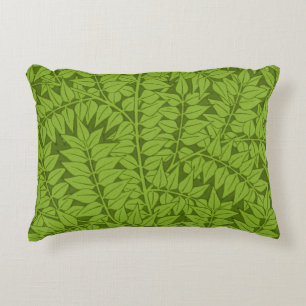 Vintage William Morris Branch Green Leaf Pattern Decorative Cushion