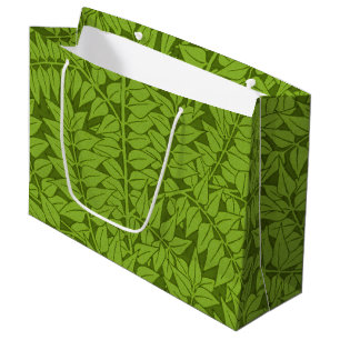 Vintage William Morris Branch Green Leaf Pattern Large Gift Bag