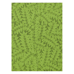 Vintage William Morris Branch Green Leaf Pattern Tablecloth