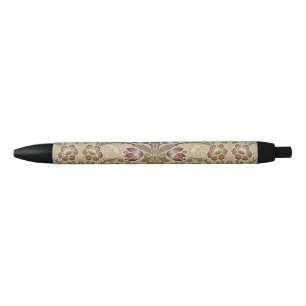 Vintage William Morris Brocade Floral Symmetrical Black Ink Pen