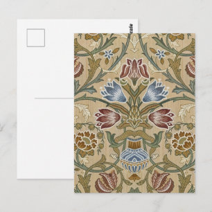 Vintage William Morris Brocade Floral Symmetrical Postcard