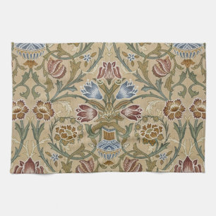 Vintage William Morris Brocade Floral Symmetrical Tea Towel