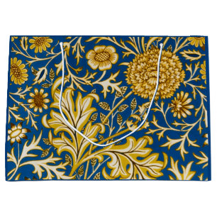 Vintage William Morris Cherwell Blue Floral Art Large Gift Bag