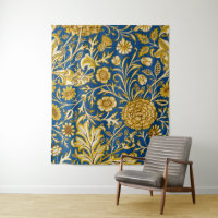 Vintage William Morris Cherwell Blue Floral Art